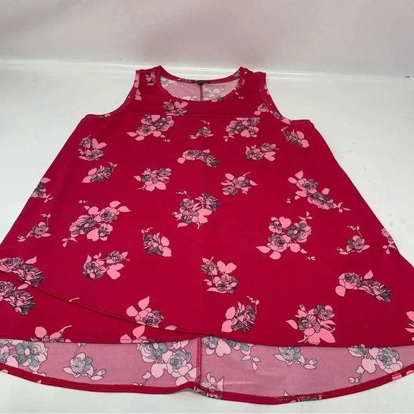 Lane Bryant Sleeveless Top Size 18/20  Pink Floral Tiered‎ Hi Low Stretch Tunic - Picture 5 of 10